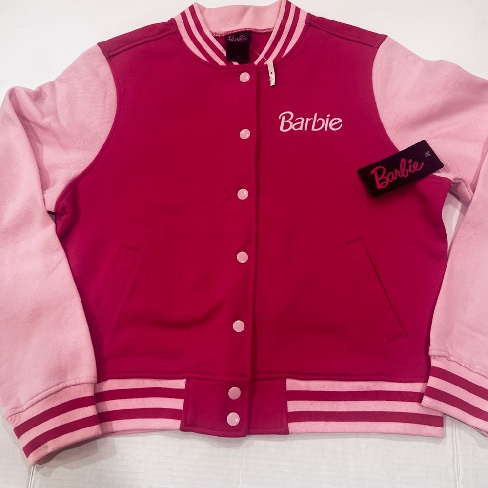 NWT Barbie Embroidered Girls Varsity Jacket -Juniors Large - Picture 5 of 5